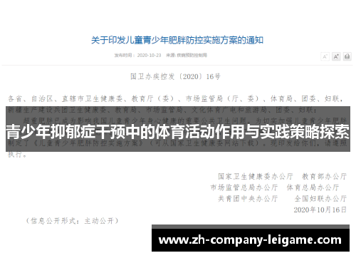 青少年抑郁症干预中的体育活动作用与实践策略探索